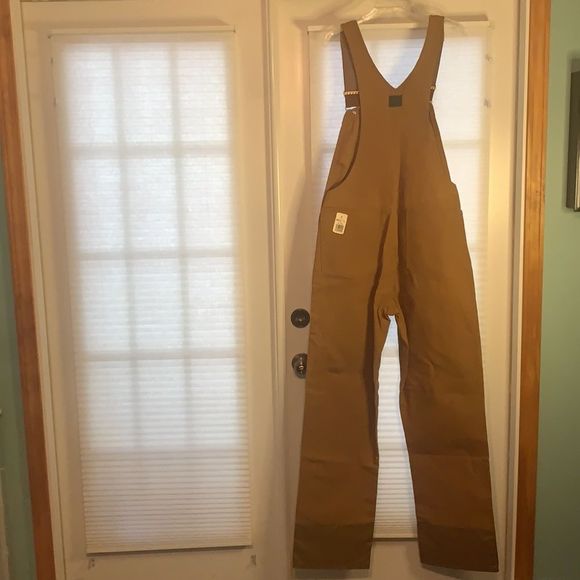 Vintage Liberty Tan Brown Bib Overalls Fowl Waterproof Hunting Small Regular - Picture 4 of 6